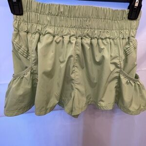 Free People Movement Smocked Athletic Skort / Shorts – Lime Green – Size Small
